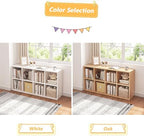 NELYE 8 Cube Organizer Bookcase Oak Open Shelf - Image 5