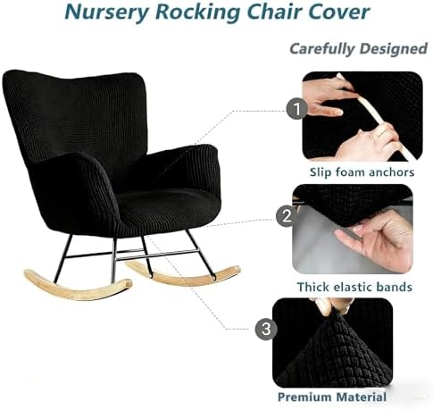 Nursery Rocking Chair Cover, Glider Chairs Slipcover, Non-Slip Furniture - Image 4