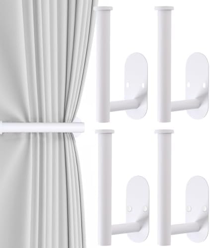 4pcs Curtain Holdbacks, Screw-in Curtain Tiebacks Curtain Tie Backs Curtain by Hoousuper