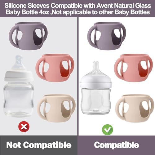 BUSOHA 3 Pack Silicone Sleeves for Philips Avent Natural Baby Bottle - Image 4