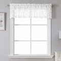 Lecloud Leia Texture White Sheer Valances 14 Inch Length 2 PCS, Dual Rod by Lecloud