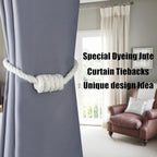 BEL AVENIR Magnetic Jute Curtain Tiebacks 2 Pack Hand-Woven Curtain Ties - Image 6
