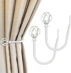 USFOOK White Curtain Holdbacks, Decorative Drapery Tiebacks, 2 Pack/1 Pair by USFOOK