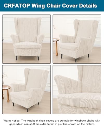CRFATOP Wingback Chair Covers Wing Armchair Slipcovers - Image 2