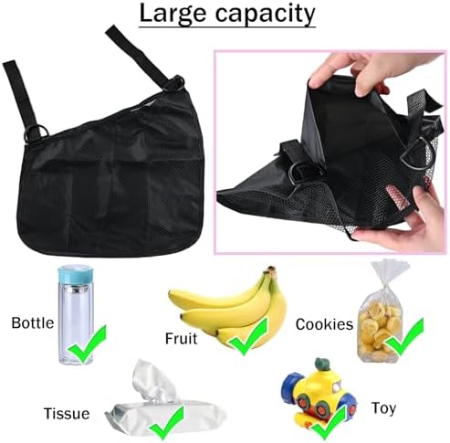 2PCS Universal Side Sling Stroller Cargo Net, Portable Storage Mesh Bag - Image 5