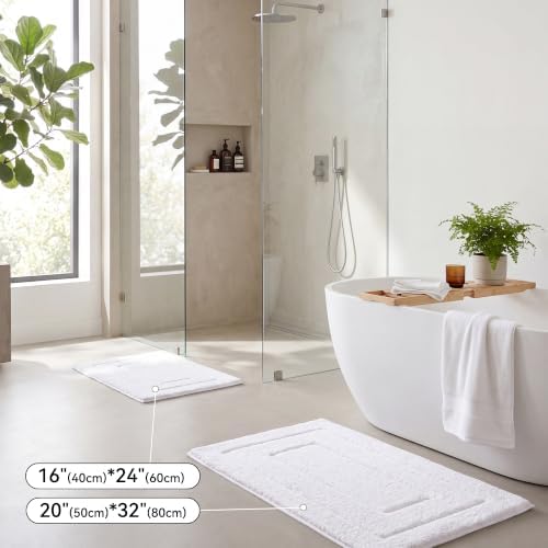 GRANNY SAYS White Bathroom Rug 16" x 24", Non-Slip Microfiber Bath Mat - Image 6