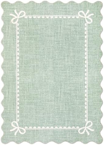 GarveeHome Scalloped Bow Rug 5x7 Washable Rugs - Image 4