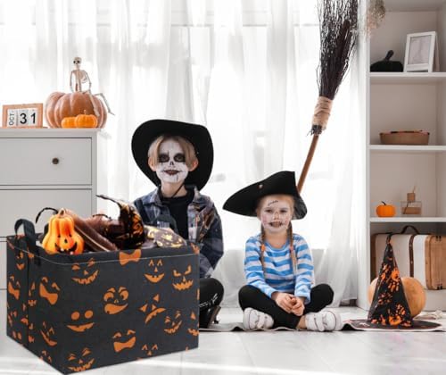 Rectangular Halloween Basket for Boys and Girls Kids Trick or Treat Pumpkin - Image 4