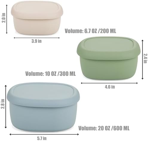 PandaEar 3 Pack Silicone Food Storage Containers - Image 4