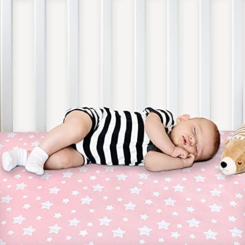 Pack and Play Sheets Girl, Mini Crib Sheets, Stretchy Playard Fitted Sheet - Image 6