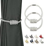 BEL AVENIR Magnetic Curtain Tiebacks 2 Pack Hand-Woven Curtain Ties by BELAVENIR