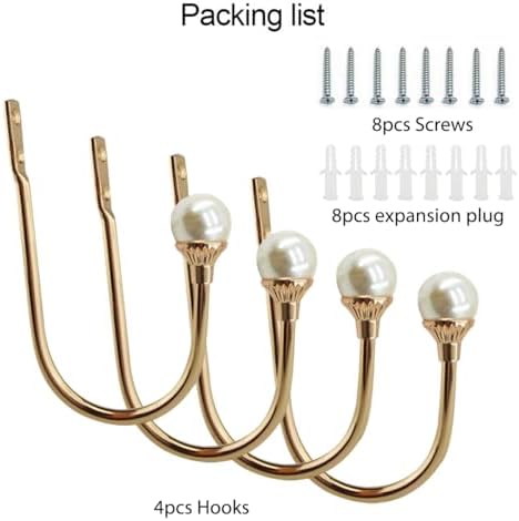 COCIVIVRE 4 Pack Curtain Holdbacks Wall Mounted Curtain Tiebacks Hooks Plastic - Image 5