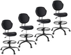 Drafting Chair with Back Support, Tall Desk Rolling Stool by Nusetx