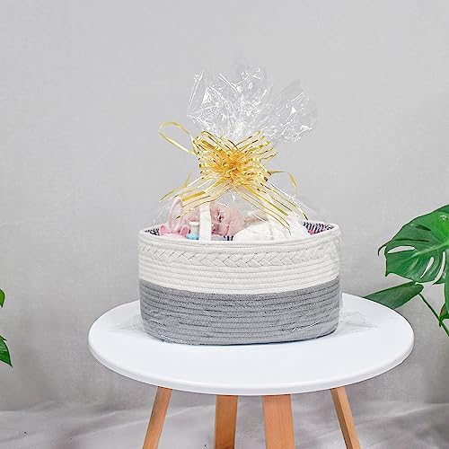 ABenkle Diaper Caddy Organizer, Boho Rustic Cotton Rope Nursery Baby Basket - Image 6