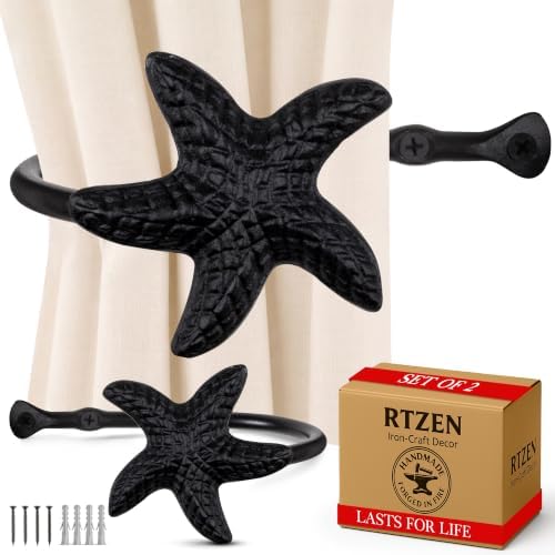 RTZEN Metal Curtain Tiebacks, Drapery Holders by RTZEN