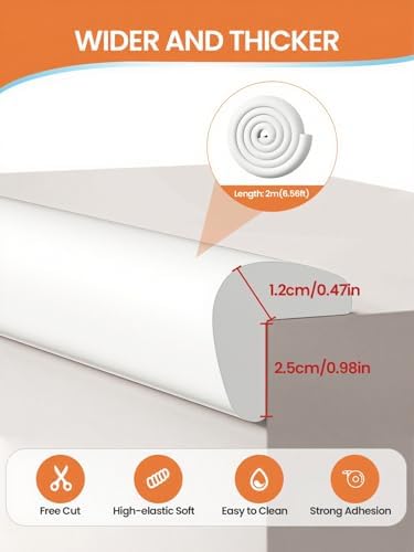 Baby Corner Protector Guards, 6.6FT 0.47'' Thick, Peel and Stick - Image 2