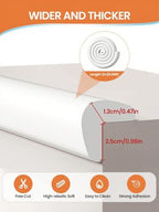 Baby Corner Protector Guards, 6.6FT 0.47'' Thick, Peel and Stick - Image 2