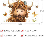 Shower Mat Non Slip 26.8 x 15.1 Inches, Butterfly Cow Bathtub Mat Shower Stall - Image 3