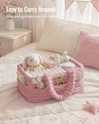 Blissful Diary Flannel Diaper Caddy Organizer & Gift Packaging, Blush Pink - Image 6