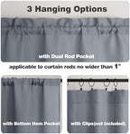 Chyhomenyc Dark Grey Valance for Windows, Light Filtering Faux Linen Solid - Image 5