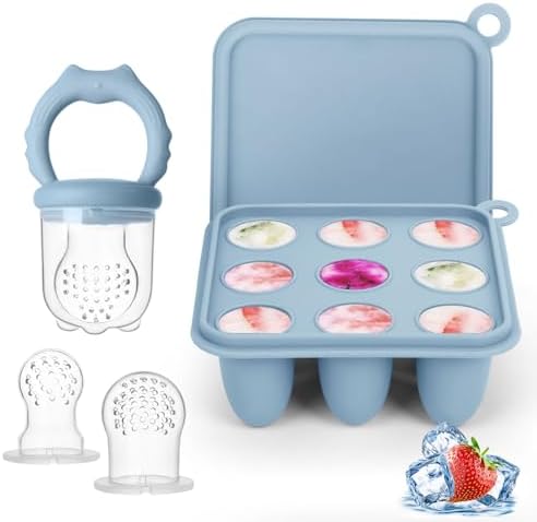 Baby Fruit Food Feeder Breastmilk Popsicle Molds, Silicone Food Freezer Tray by Lovbaby