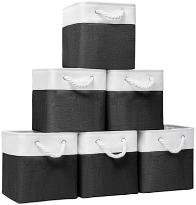 11x11 Inch Cube Storage Bins, 6 Pack Fabric Storage Cubes by BOFUGA