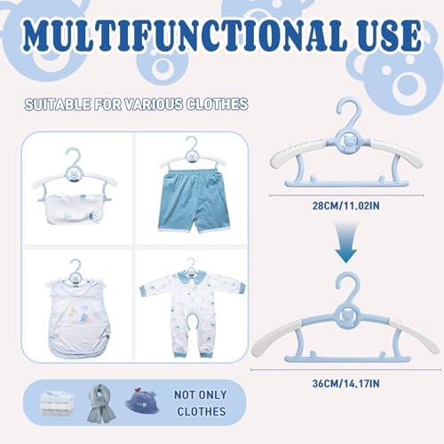 Baby Clothes Hangers 20 Pack, Plastic Kids Hangers Space Saving - Image 2