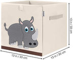 13 Inch Animal Cube Storage Bins, Foldable Fabric Kids Toy Box & Toy Chest - Image 2