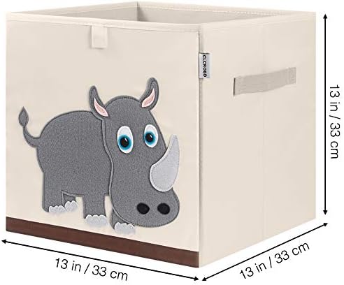 13 Inch Animal Cube Storage Bins, Foldable Fabric Kids Toy Box & Toy Chest - Image 2