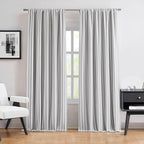 ZJDECOR Black Striped Full Blackout Cotton Blended Panels by ZJDECOR