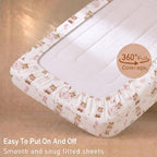 Gllquen Baby 3-Pack Muslin Cotton Bassinet Sheets - Image 6