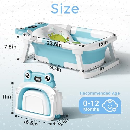 BUNWAG Baby Bathtub, Collapsible Newborn Bathtub - Image 3