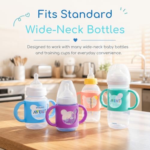 Silicone Bottle Handles for Wide-Neck Glass & Plastic Bottles, Transitional - Image 3