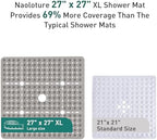 Large Square Shower Mat Tub Bath Mat Non Slip Clear Grey 27"x27" - Image 3
