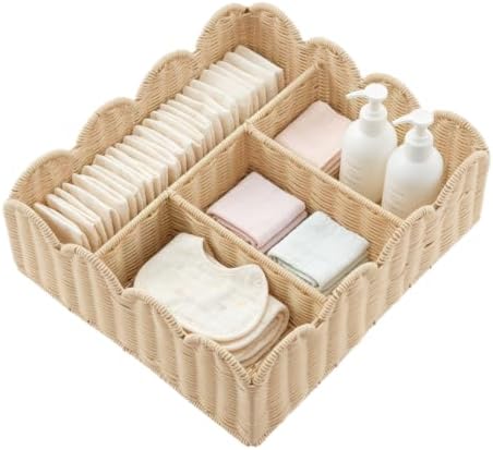 Diaper Caddy Organizer, Scalloped Changing Table Organizer by Unknown
