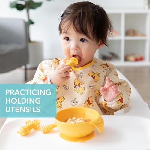Bumkins Utensils, Disney Silicone Chewtensils, Baby Fork & Spoon Set, Training - Image 2