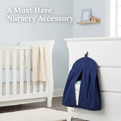 Navy Blue Hanging Baby Diaper Caddy Organizer - Image 5