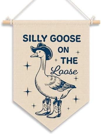 KDHTY Western Cowboy Goose Nursery Canvas Hanging Pennant Flag Banner, Goose by Unknown