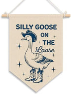 KDHTY Western Cowboy Goose Nursery Canvas Hanging Pennant Flag Banner, Goose by Unknown