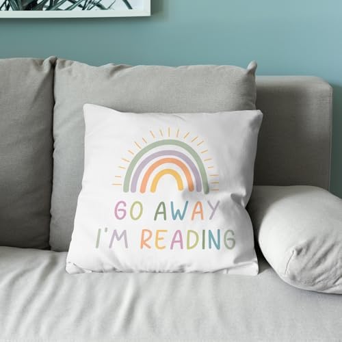 kdqua Boho Classroom Rainbow Reading Pillow Cover 18x18, Book Lovers Reader - Image 3