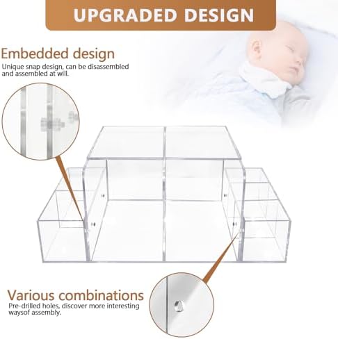 GILPWA Diaper Caddy, Baby Changing Table Organizer, Detachable Clear Acrylic - Image 4