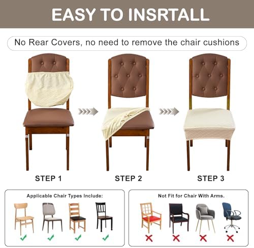 Genina Waterproof Chair Covers Set of 2, No Rear Covers - Image 6