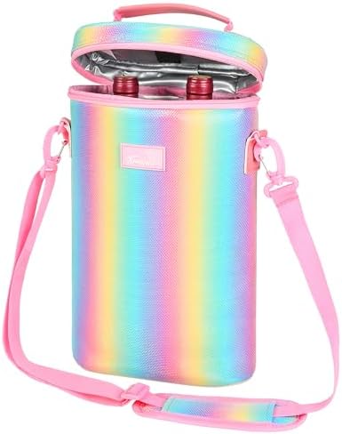 Tirrinia 2 Bottle Insulated Wine Tote Carrier Bag by Tirrinia