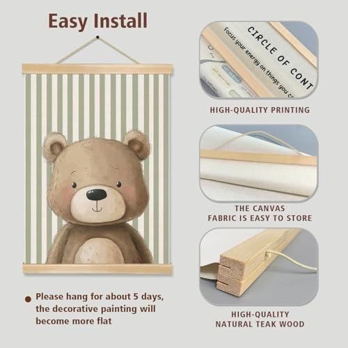 You found a duck Cute Little Bear Wall Art Decor, Nordic Woodland Animal Wall - Image 6