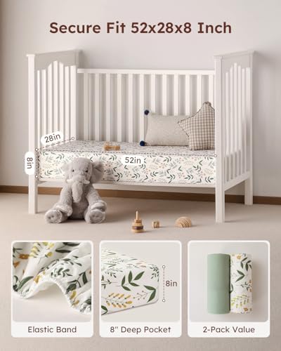 Yoofoss 2-Pack Baby Crib Sheets - Image 4