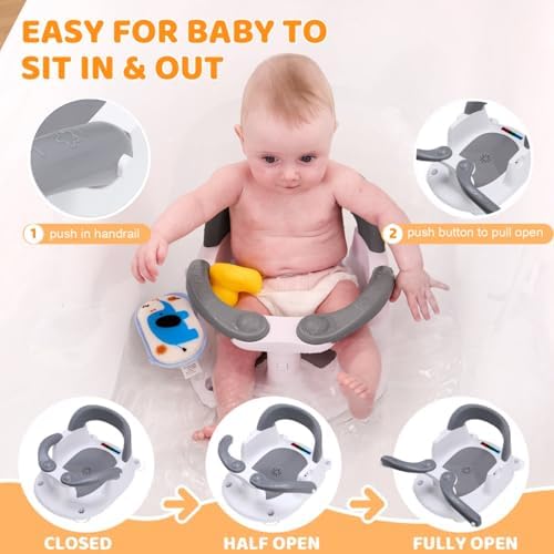 Baby Bath Seat for Babies 6 Months & Up Sitting Up, Infant Bath Seat - Image 3