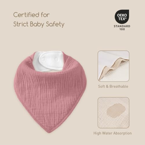 10 Pack Muslin Baby Bandana Bibs - Image 5