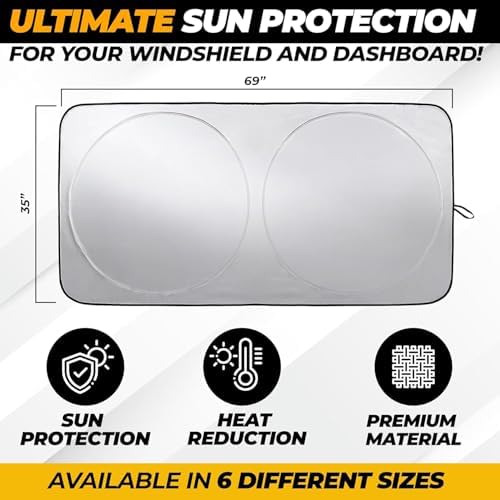 Autovir Truck Windshield Sun Shade Foldable – 280T Sun Visor Front Shield - Image 5