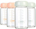 COMI Wide Neck Glass Breastmilk Collection n Storage Bottle, 4 Packs, 6oz by COMI