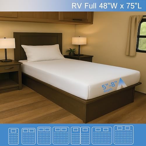 RV Short Full Mattress Protector Fits 5"-8" Depth - Image 2